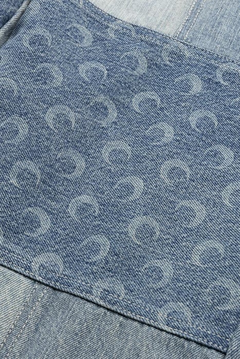 MARINE SERRE – REGENERATED DENIM STRAIGHT LEG PANTS BLUE 5