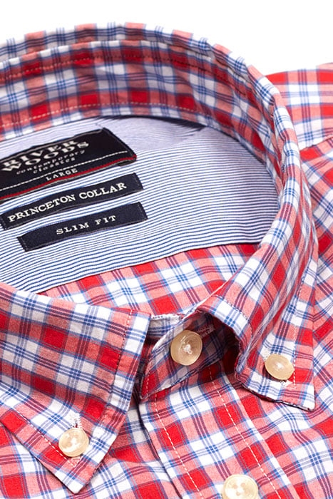 SLIM FIT PRINCETON SHIRT RED 3