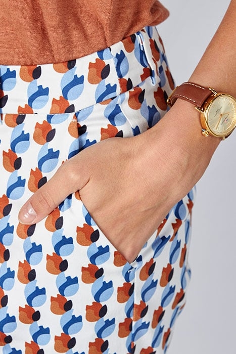 COTTON PANTS WITH PLEATS BLUE 5