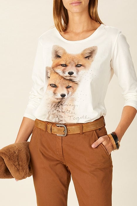 CREW NECK TEE LS + DECO WHITE 2