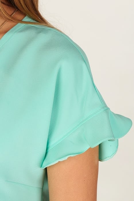 SHIRT VNECK TOP RUCHE ARMHOLE MINT 5