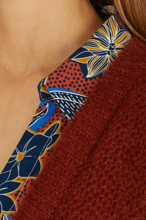 LOOSE V-NECK CARDI LS BROWN 2