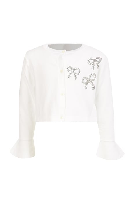 BOLERO WITH SEQUIN BOWS WHITE 1