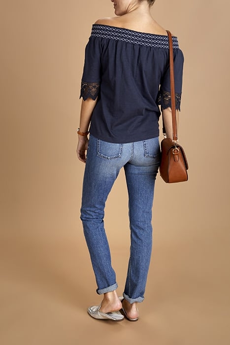 OFF SHOULDER T-SHIRT BLUE 5