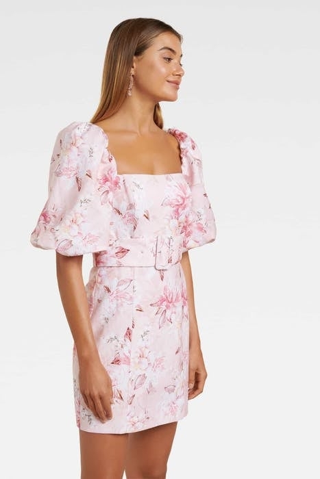 ASHLEY PUFF SLEEVE MINI DRESS LIGHT PINK SIENNA 4