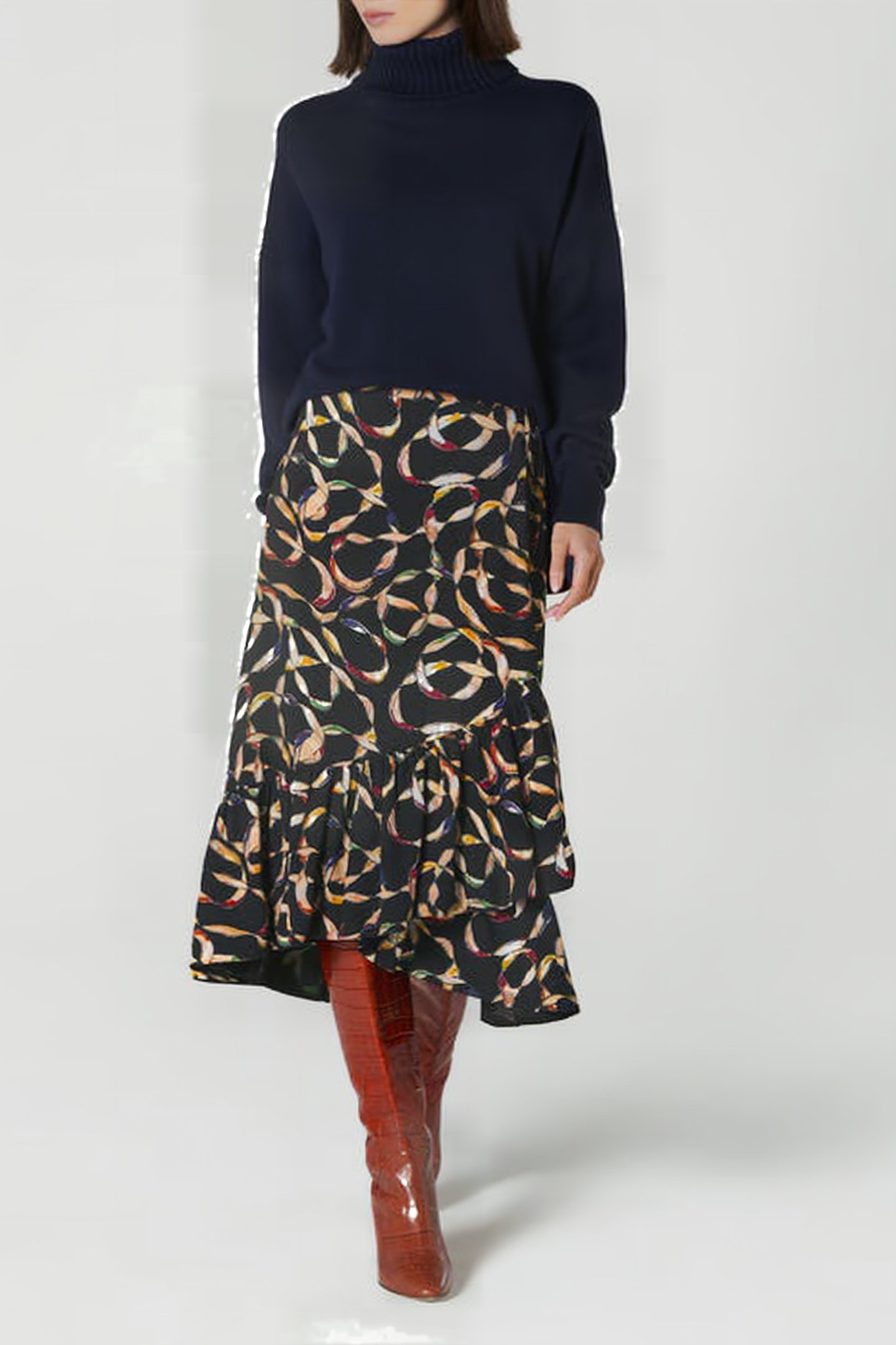 FLORENTIN MIDI SKIRT BLACK 2