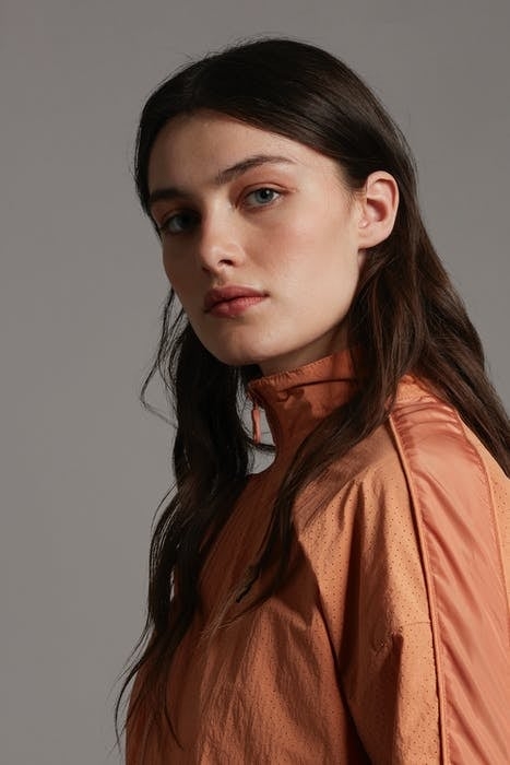 PERFORATED FUNNEL NECK JACKET DUSK ORANGE 4