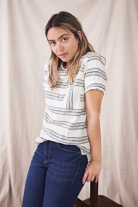 STRIPE TOP IVORY PRINT 3