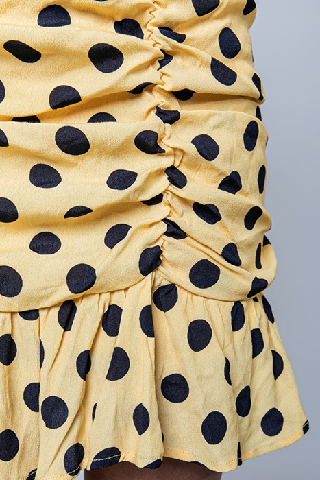 LOES POLKADOT GATHERED MINI SKIRT YELLOW 4