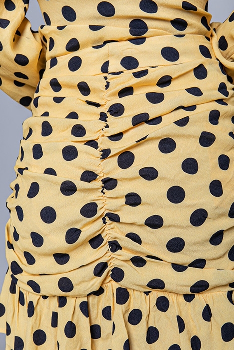 LOES POLKADOT GATHERED MINI SKIRT YELLOW 5