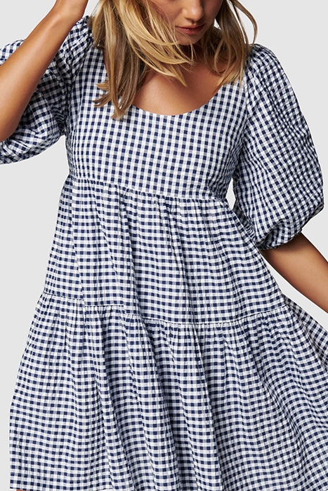 RUBI COTTON BABYDOLL DRESS BLACK & WHITE GINGHAM 5