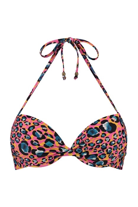 LADIES LEOPARD SPOT LUCA PUSH UP BIKINI TOP AZALEA PINK 1
