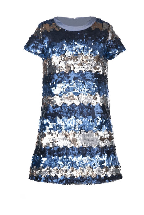 SHINY SEQUIN DRESS BLUE 1