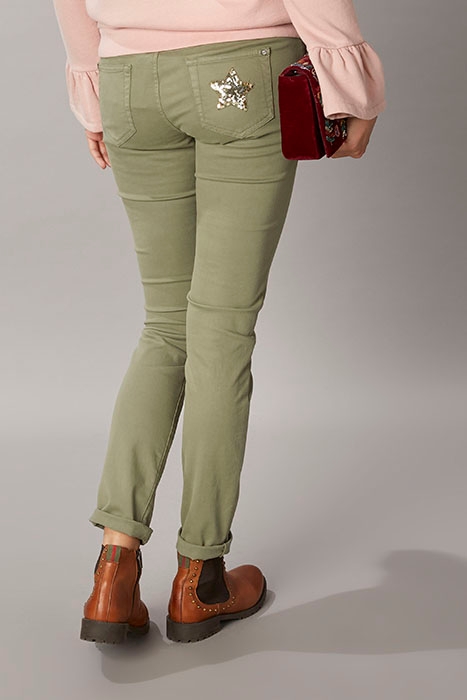 COTTON 5 POCKET PANTS GREEN 3