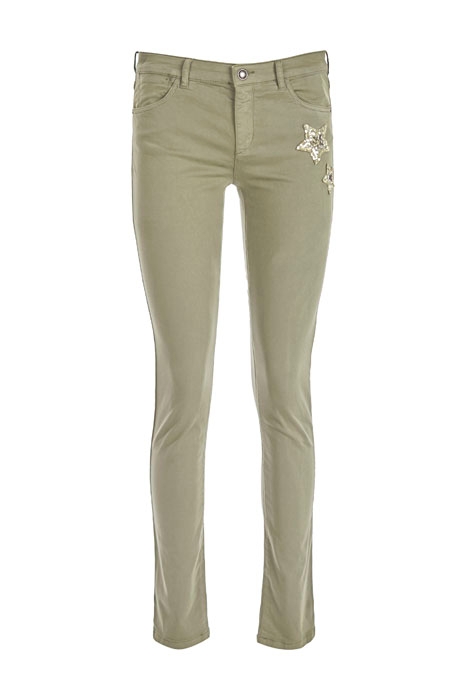 COTTON 5 POCKET PANTS GREEN 1