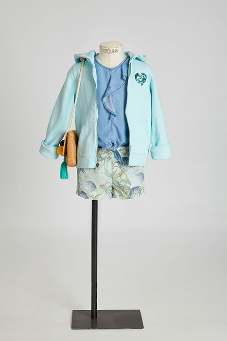 FRONT KNOT LYOCELL SHIRT BLUE 2