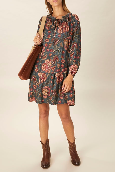 LOOSE VISCOSE DRESS GREEN 2