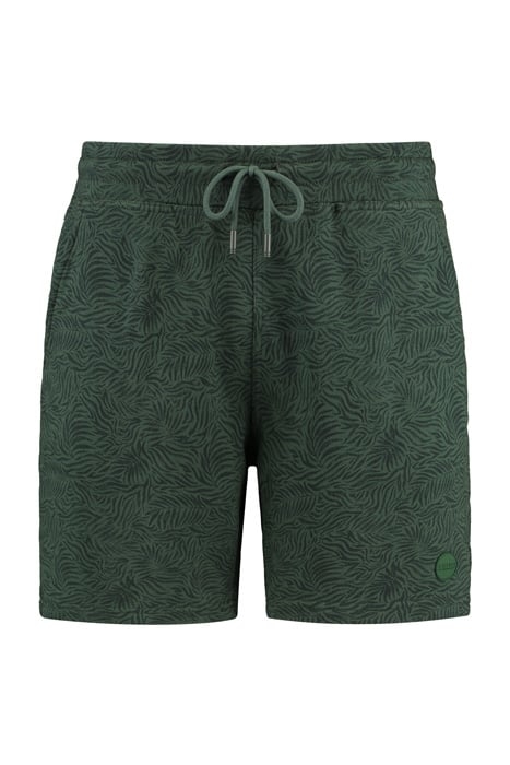 MEN SWEATSHORT GRAPHIC LEAVES CILANTRO GREEN 1