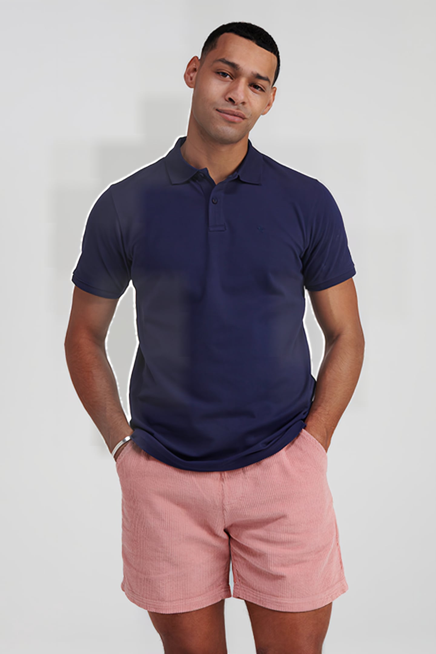 MEN PIQUE STRETCH POLO JUSTIN DARK NAVY BLUE 3