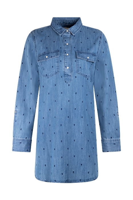 CHLOE EMBROIDERED DENIM TUNIC MID DENIM 1