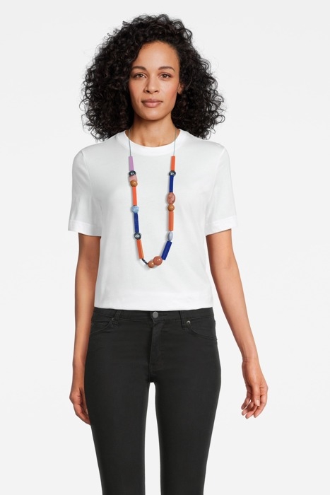 RECTANGULAR BEAD LONG NECKLACE BLUE MULTI 2