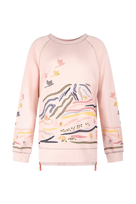 APOLLO EMBROIDERED SWEAT PINK MULTI 1