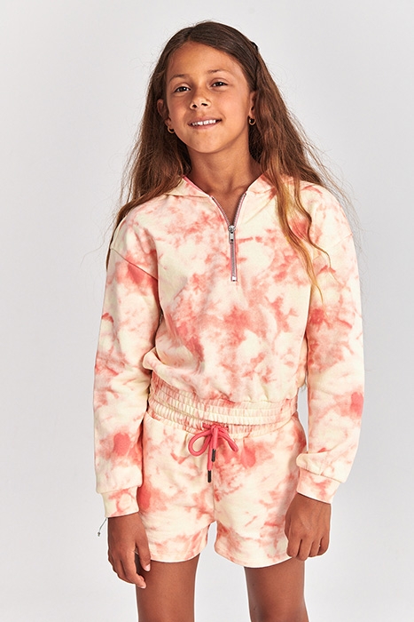 GIRLS MAUI SWEAT SHORT TYE DYE STRAWBERRY PINK 3