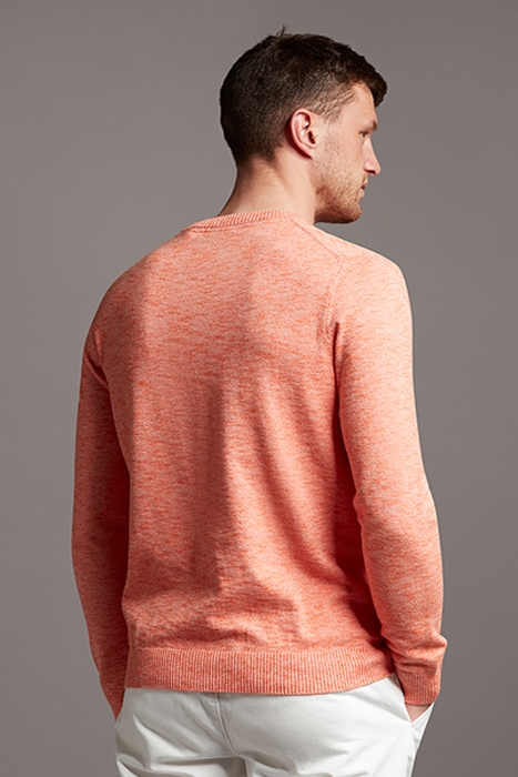 COTTON KNITTED CREW NECK JUMPER BURNT SIENNA 2