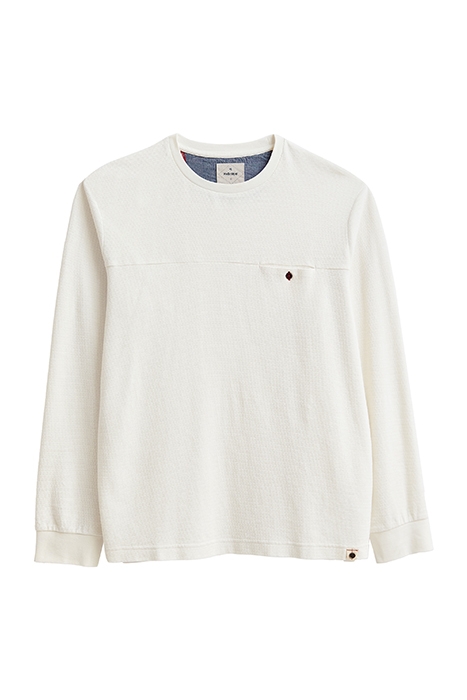 MILTON ZIG ZAG WAFFLE TEE LGT NAT 1