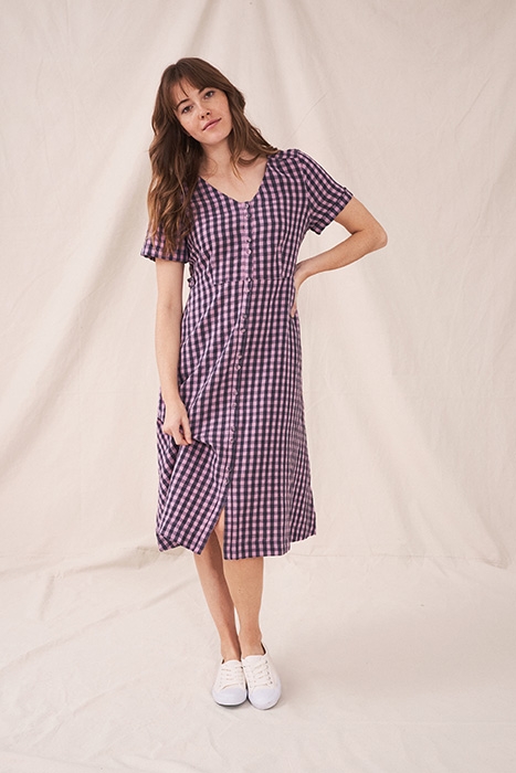 IVY LINEN MIX MINI DRESS PINK 2