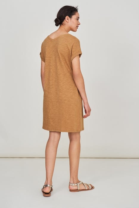 BELTED JERSEY DRESS MID BROWN 3