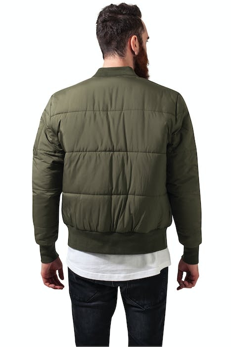 BASIC QUILT BOMBER JACKET OLIVE 3