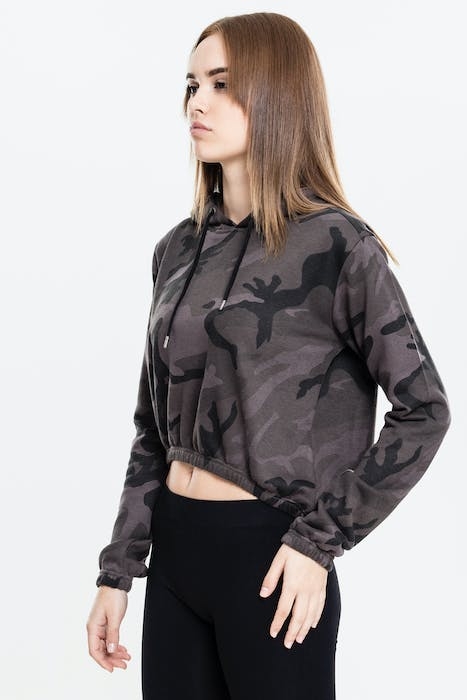 LADIES CAMO CROPPED HOODY DARK CAMO 5