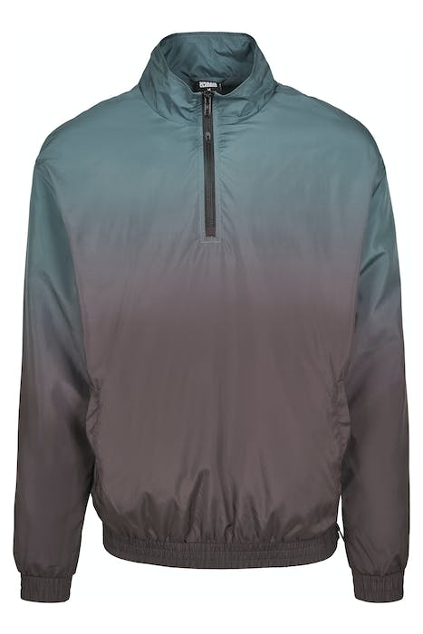 GRADIENT PULL OVER JACKET BLACK/BOTTLEGREEN 1