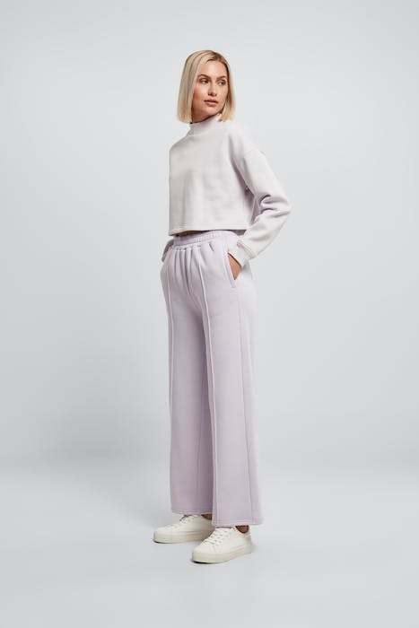 LADIES CROPPED OVERSIZED SWEAT HIGH NECK CREW SOFTLILAC 4