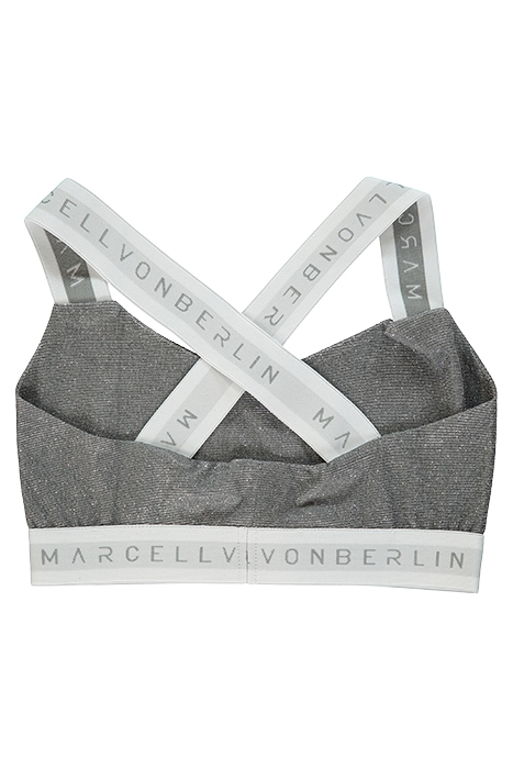 WOMAN'S GLITTER TOP SILVER WITH LOGO TAPE SILVER 2