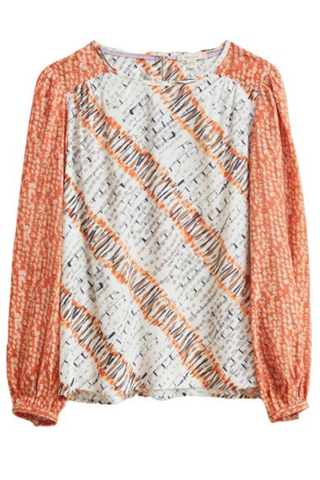 MOLLY MIXED PRINT TOP GREY MULTI 1