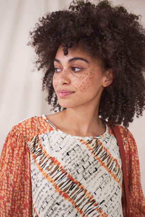 MOLLY MIXED PRINT TOP GREY MULTI 4