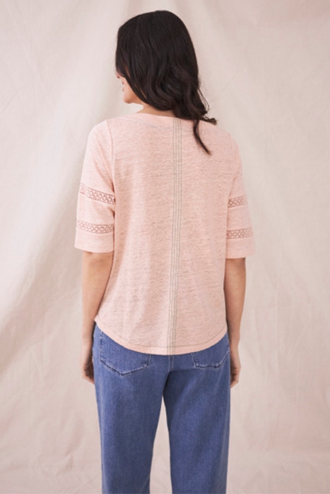 ROBIN LINEN JERSEY TOP  PINK 2