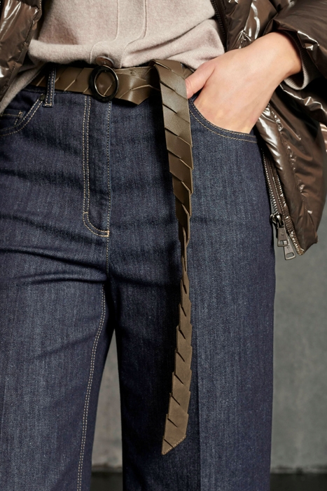 TEXTURED LEATHER BELT VEGETAL GREEN 2