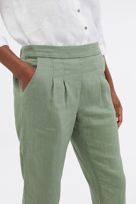 MAISON LINEN TROUSER SAGE GREEN PLAIN 4