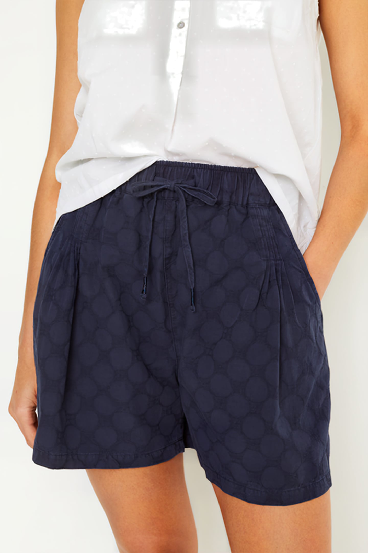 LAURIE SPOT LINEN SHORT DARK NAVY 4