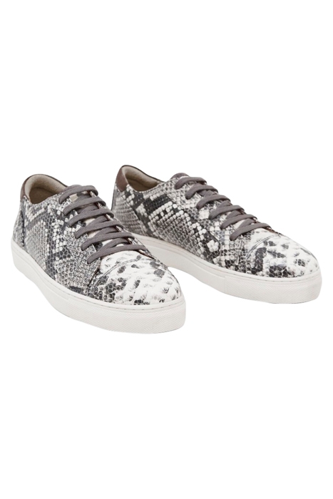 JADA LEATHER LACE UP TRAINERS GREY MULTI 2