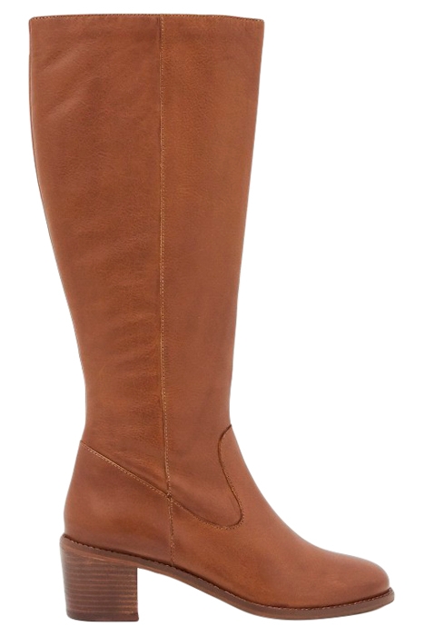 JEAN BLOCK HEEL LONG BOOT MID TAN 1