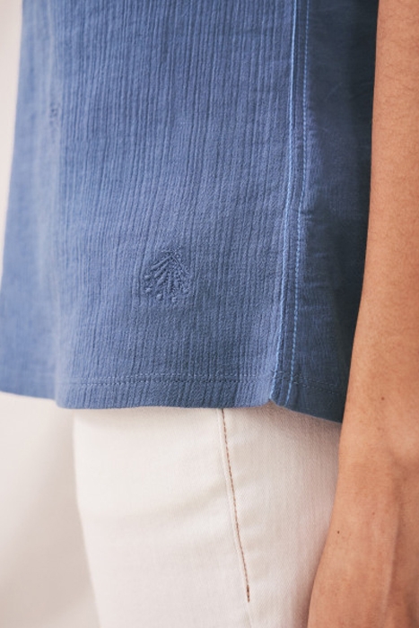 LUELLA EMBROIDERED TOP MID BLUE 2