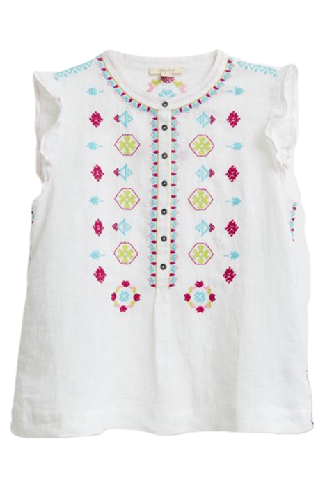 BECKIE EMBROIDERED TOP WHITE MULTI 1