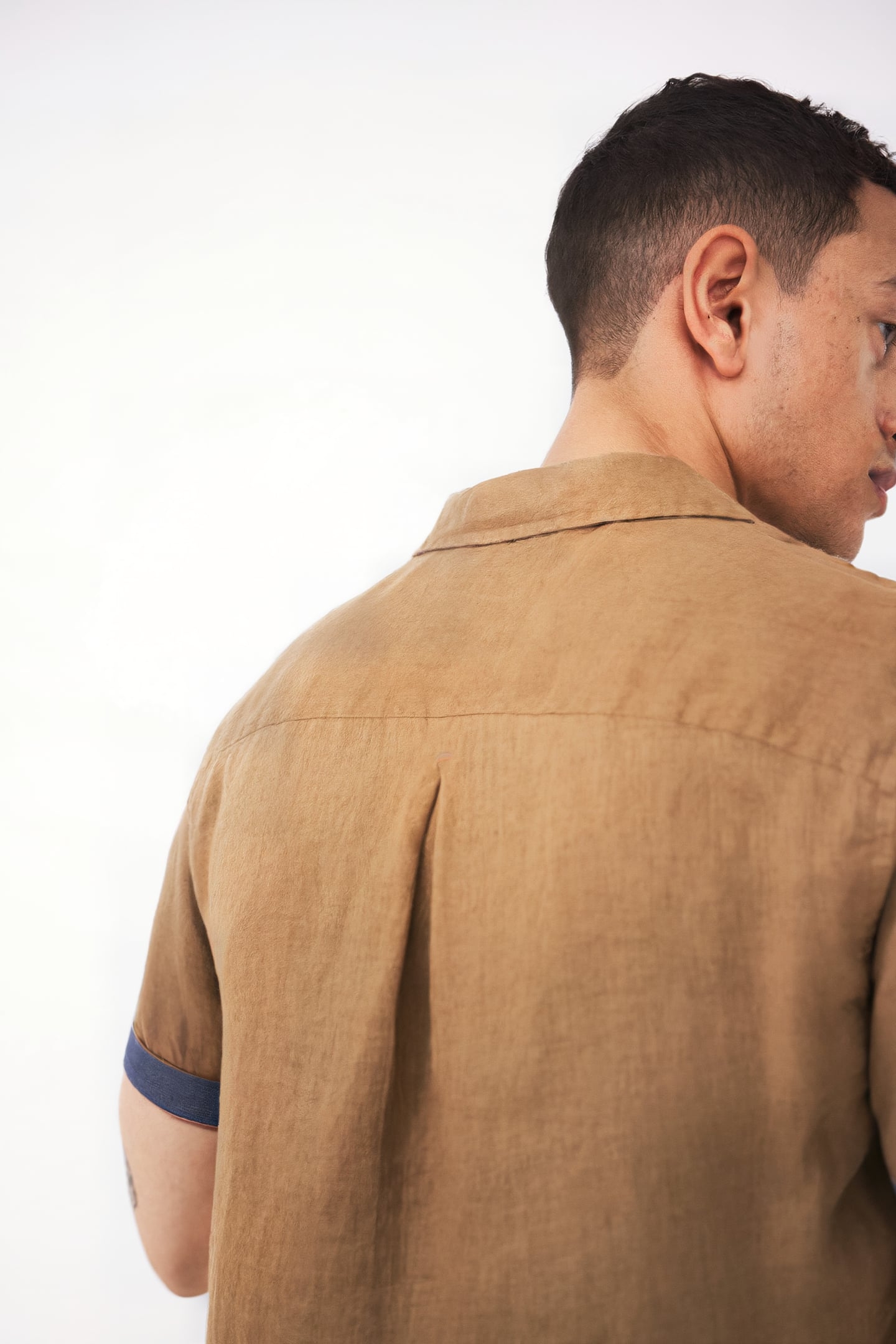 PEMBROKE SS LINEN SHIRT MID BROWN 2