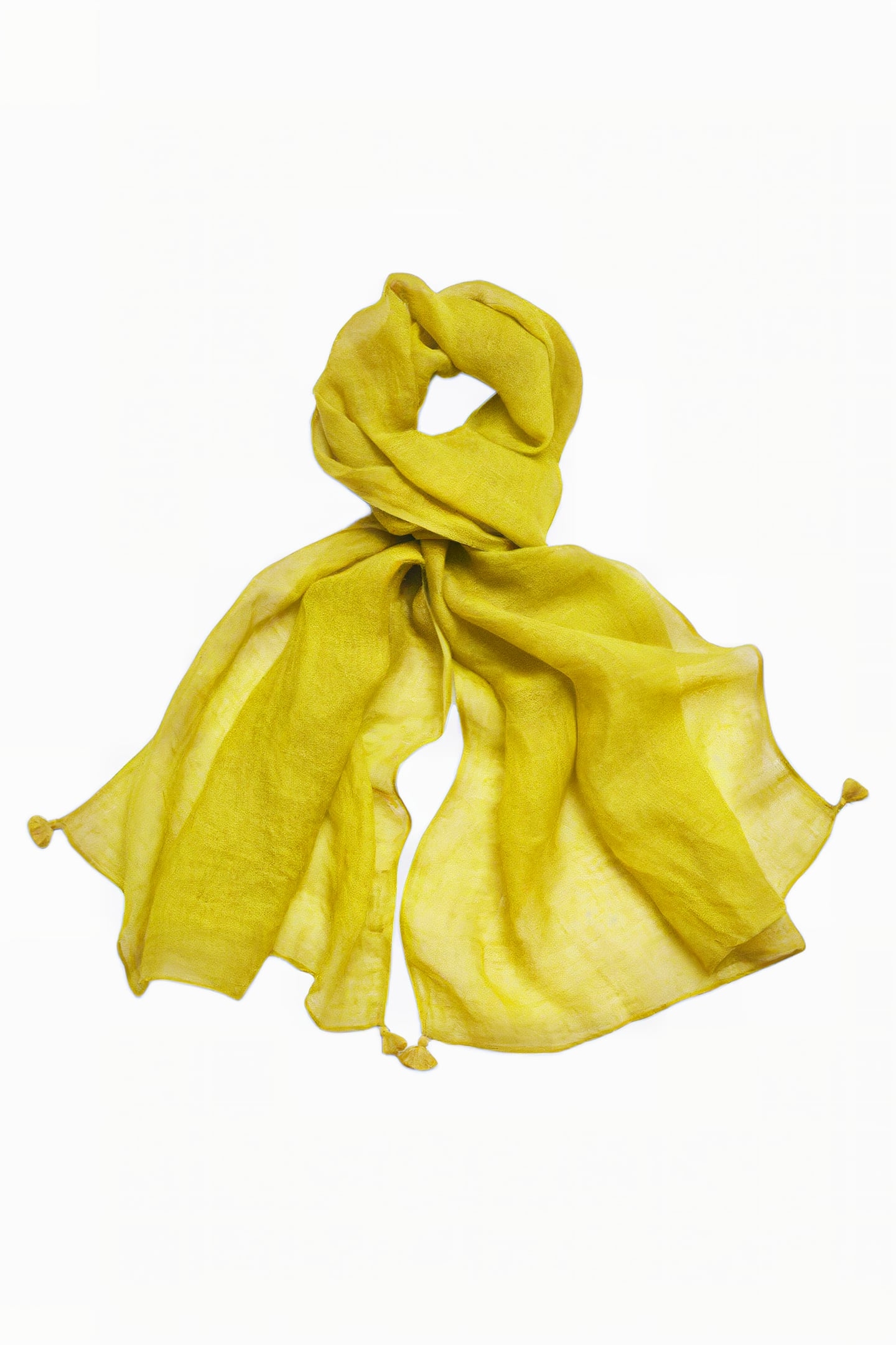 SAVANNAH LINEN SCARF MID CHARTREUSE 1