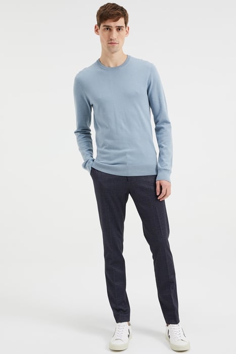 HEREN FIJNGEBREIDE TRUI VAN KATOENMIX ICE BLUE 4