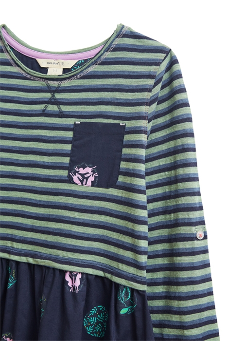 FOLK STAMP DRESS NAVY MULTI 3